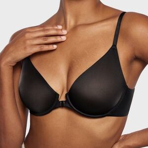 Mesh Front Closure Women's Black Demi Bra